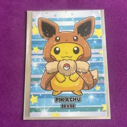 Eevee + EVOLUTIONS Poncho Pikachu Pokemon 2025 Card Database Cracked Ice Holo - Image 5