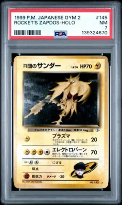 PSA 7 Rocket's Zapdos - Japanese Gym 2 Holo Pokemon Card - Pokemon TCG - Image 1