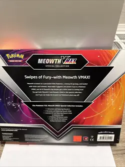 Pokemon TCG Meowth VMAX Special Collection Box - 4 Booster, Evolutions Cosmic 820650804120 - Image 2