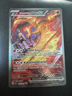 Pokemon TCG Team Rocket's Moltres EX 229/182 Sv10 Destined Rivals Holo Full Art - Image 1