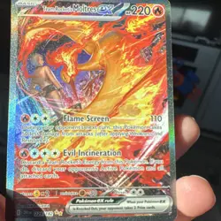 Pokemon TCG Team Rocket's Moltres EX 229/182 Sv10 Destined Rivals Holo Full Art - Image 4