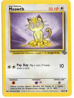 Meowth 56/64 Jungle Set Pokemon Card - Image 1