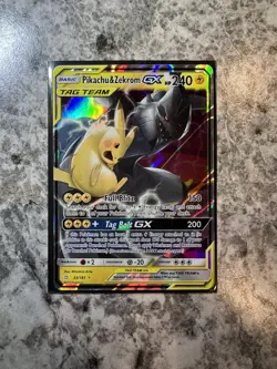 Pikachu & Zekrom GX 33/181 Sun & Moon Team Up Holo Pokemon Card NM - Image 1