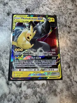 Pikachu & Zekrom GX 33/181 Sun & Moon Team Up Holo Pokemon Card NM - Image 3