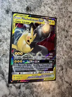 Pikachu & Zekrom GX 33/181 Sun & Moon Team Up Holo Pokemon Card NM - Image 4