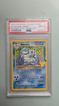 PSA 10 2021 Pokemon Celebrations Blastoise Holo Classic Collection Base Set #2 - Image 1