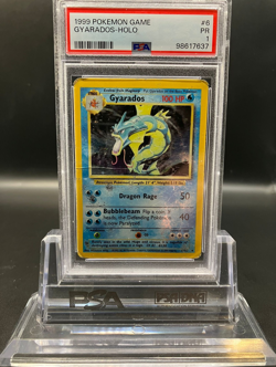 1999 POKEMON BASE SET 6/102 GYARADOS-HOLO PR PSA 1 - Image 1