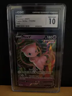 2021 Pokemon Mew V Fusion Strike Holo Rare #113 CGC GEM MINT 10 - Image 1