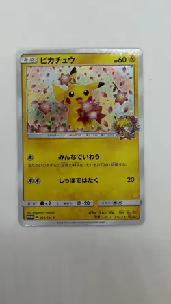 Pokemon Center Pikachu 20th Anniversary Promo 224/SM-P Japan EX+~NM - Image 3