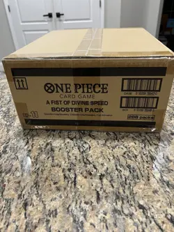 One Piece TCG English OP-11 A Fist Of Divine Speed Booster Box Case SEALED - Image 1