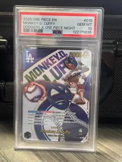 Monkey. D. Luffy EB02-010 Los Angeles Dodgers x ONE PIECE Night PSA 10 - Image 3