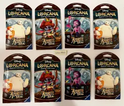 Disney Lorcana TCG - Azurite Sea Sleeved Blister Pack, lot of 8 Sealed Packs - Image 1