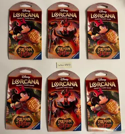 Disney Lorcana TCG Reign of Jafar Sleeved Blister Pack Lot of 6 Sealed Packs - Image 1