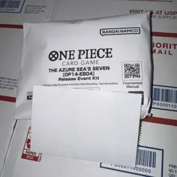 One Piece Card Game The Azure Sea's Seven Release Event Kit Op14 SEALED! - Image 1