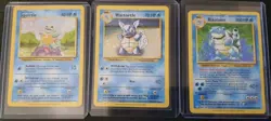 Squirtle Wartortle Blastoise 001 002 003 Pokemon Trading Card Game Classic Set - Image 1