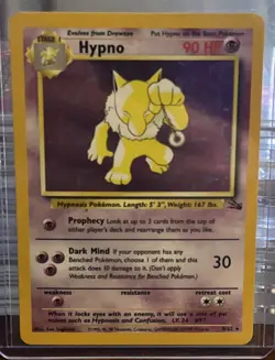 1999 Pokemon TCG Hypno 8/62 Fossil Set Holo Rare Card Vintage WOTC NM - Image 1