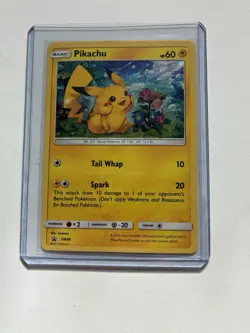 Pokemon TCG Card 2017 Pikachu SM86 Sun Moon Holo Promo LP+ - Image 1