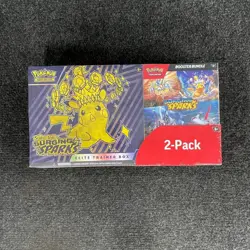 Pokemon Scarlet & Violet Surging Sparks ETB & Booster Bundle Costco, Worn Box - Image 1