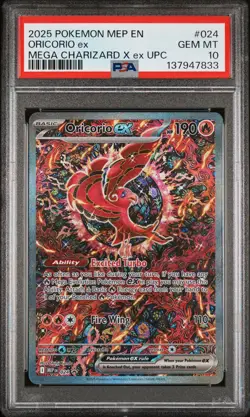 2025 POKEMON MEP EN-ME BLACK STAR PROMO #024 ORICORIO EX PSA 10 - Image 1