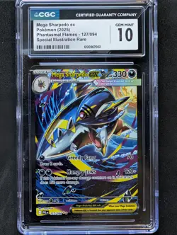 Pokemon Mega Sharpedo Ex Phantasmal Flames 127/094 SIR CGC 10 - Image 1