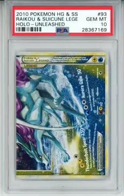 2010 POKEMON UNLEASHED RAIKOU & SUICUNE LEGEND #93 PSA 10 GEM MINT #28367169 - Image 1