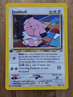 1st Edition Snubbull - NEAR MINT - 74/111 Neo Genesis - Pokemon TCG 2000 WOTC - Image 2