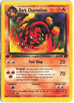 Dark Charmeleon 32/82 Uncommon Team Rocket Pokemon 1st Edition - Image 1