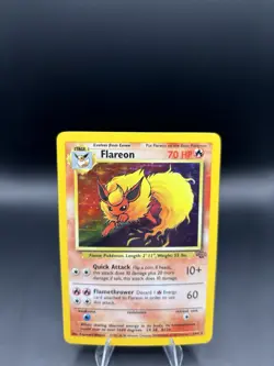 Pokemon 1999 TCG Flareon Jungle 3/64 Holo Unlimited Holo Rare - MP - Image 2