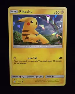 Pokemon TCG - PIKACHU #28 - CRACKED ICE HOLO PROMO - SHINING LEGENDS 2017 - NM+ - Image 1