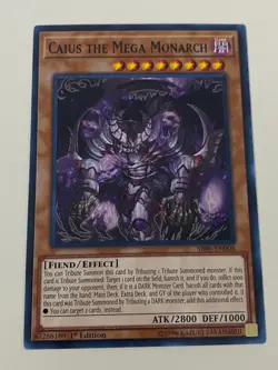 Yugioh Caius the Mega Monarch x 3 - 1st Edition NM - Plus Free Holographic Card - Image 3