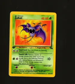 1st Edition Zubat 57/62 Fossil Set Vintage 1999 Pokemon TCG Card WOTC LP - Image 1