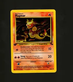 Pokemon TCG Card Fossil Set 1st Edition Magmar 39/62 LP+ 1999 Vintage WOTC - Image 1