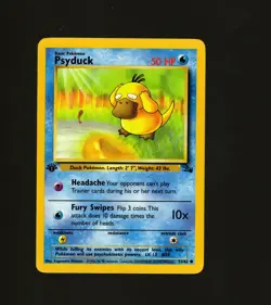Psyduck 53/62 Fossil Set 1st Edition LP Pokemon Card TCG 1999 WOTC Vintage - Image 1
