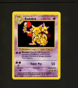 Pokemon TCG Kadabra Base Set Shadowless Uncommon Card 32/102 Near Mint 1999 - Image 1