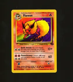 Pokemon Flareon Card 19/64 Jungle Set Regular TCG Non-Holo LP 1999 WOTC Vintage - Image 1