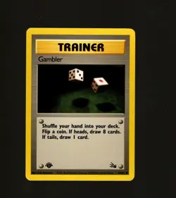 Pokemon TCG Fossil Set 1st Edition Gambler Card 60/62 Regular Finish LP 1999 - Image 1