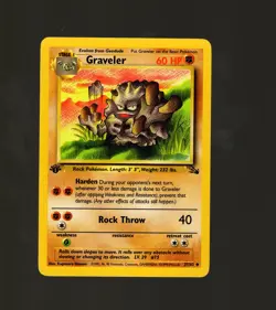 Pokemon TCG Graveler 37/62 Vintage 1999 Fossil Set MINT Authentic Card WOTC - Image 1