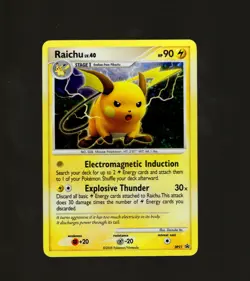 Pokemon TCG Raichu DP21 Pokemon Diamond & Pearl Promo Holo Rare Card LP 2008 - Image 1