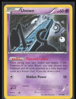 Unown Regular Non Holo 30/98 Pokemon XY: Ancient Origins LP Pokemon Card - Image 1