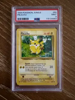 PSA 9 Pikachu 60/64 Jungle Unlimited Pokemon Vintage TCG Card - Image 1