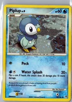 Piplup 93/130 Cosmos Holo Diamond and Pearl Pokemon TCG Card NM - Image 1