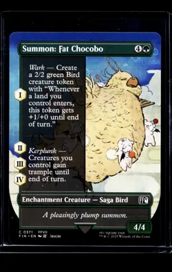 2025 MTG Magic the Gathering FIN Final Fantasy Borderless 371 Summon Fat Chocobo - Image 1