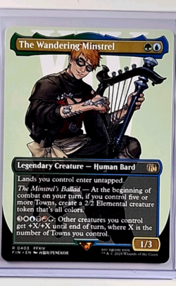 MTG Magic the Gathering FIN Final Fantasy Borderless #403 The Wandering Minstrel - Image 1