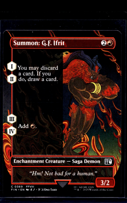 MTG Magic The Gathering FIN Final Fantasy Borderless #369 Summon G. F. Ifrit G F - Image 1