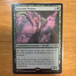 Sanctum Weaver Modern Horizons 2 Enchantment Creature Green Rare 2021 - Image 1