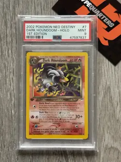Dark Houndoom Holo Rare Pokemon Neo Destiny 1st Edition #7 PSA 9 MINT 2002 - Image 1
