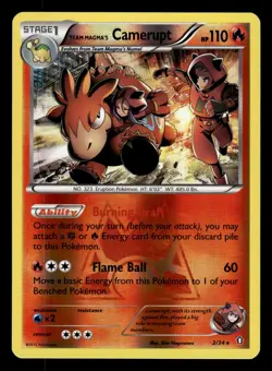 Team Magma's Camerupt 2/34 Reverse Holo Double Crisis Pokemon Card - Image 1