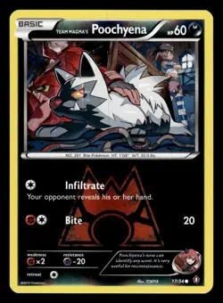 Team Magma's Poochyena 17/34 Reverse Holo Double Crisis Pokemon Card - Image 1