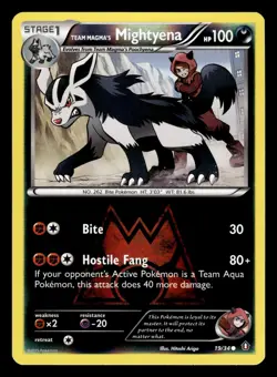 Team Magma's Mightyena 19/34 Reverse Holo Double Crisis Pokemon Card - Image 1