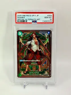 2025 One Piece OP11 Shanks SP #004 Special Alt Art PSA 10 Gem Mint JP - Image 1